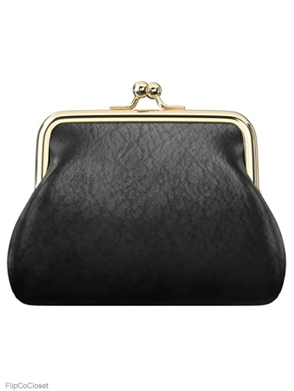 PU Leather Coin Purse Kiss Lock Change Wallet Compact Lightweight